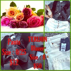 Teri Jon Blazer and Jeans